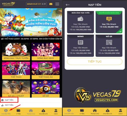 Hướng dẫn nạp tiền tại nhà cái Vegas79 9 nap tien vegas79 6