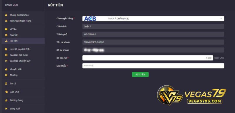 Hướng dẫn rút tiền Vegas79 3 rut tien vegas79 1